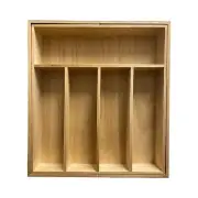 iDesign Paulownia Wood Expandable Flatware and Cutlery Tray, 15" x 12"