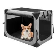 Dog Crates - 30 Inch Collapsible Soft Dog Crate, 3-Door Foldable Soft Kennel ...