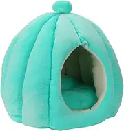 JISADER Pumpkin Shape Cat Bed Pet Bed Snooze Calming Pet Supplies Sleeping Kennel Cozy Cat House Cat Nest for Puppy Kitten Dog Cats, Blue Green L