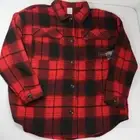 No Boundaries Womens Red Black Plaid Button Long Sleeve Shacket Size XXL Jrs