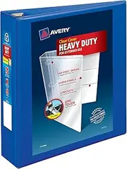 Avery Heavy-Duty View 3 Ring Binder, 2" One Touch EZD Rings, 1 Pacific Blue Binder (79778)