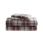 Mountlake Plaid 4-Piece Medium Red Flannel King Sheet Set