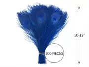 100 Pieces – Royal Blue Bleached & Dyed Peacock Tail Eye Wholesale Feathers Bulk