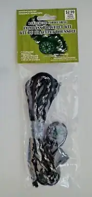 Pepperell Paracord Parachute Cord Compass Bracelet Kit Black