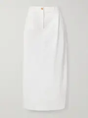 [KHAITE] KHAITE - Lucian Pleated Cotton-poplin Maxi Skirt - White - US2 US 2 White