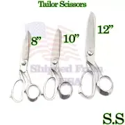 Tailor Scissors 8" 10" 12" Heavy Duty Carpet Fabric Leather Upholstery Silver