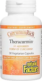Natural Factors - CurcuminRich Theracurmin 30mg, #1 Absorbed Form of Curcumin, 30 Vegetarian Capsules