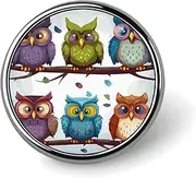 [FZMVSQH] Owls Birds Printed Round Button Pin Badges Metal Pinback Buttons 1 Inch Pins for Hat Shirt Clothing Bags Decoration, Circular, Aluminum