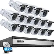 16 Channel 4K Poe Security Camera System 4Tb,16Pcs H.265 4K 8MP Outdoor Audio Po