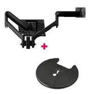 Atdec AWMS-2-ND13 Notebook-Monitor Combo Mount + 135mm Post / 9kg (20lb) Flat Screens, 6kg (13.5lb) Curved Screens + Grommet Clamp Desk Fixing, Black