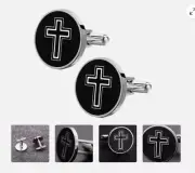 1 Pair Men Cufflinks Presents Clothing Accessories Cross French Cuff Links