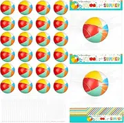 Denylo pro 24 Sets Mini Beach Stress Blue Balls Graduation Bulk Gifts with School Summer Cards Mini Stapler Plastic Bags for Birthday Graduation Party Favors Summer Water Games