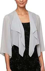 [Alex Evenings] Women's Chiffon Hanky Short Bolero Jacket