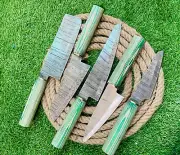 5 Knives Custom Handmade Damascus Steel Cutlery Chef Knives Set Kitchen Knife