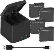 Compatible for Insta360 Ace Pro Ace 2200mAh Battery+3-Slots LED Charger Compatible for Insta360 Ace Pro Battery Accessories(4BatteryWithCharger)