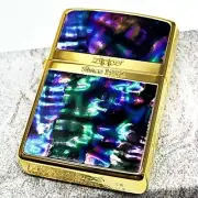 Zippo Logo 1932 Shell Inlay Etching Gold Inside Unit Brass Oil Lighter Japan New