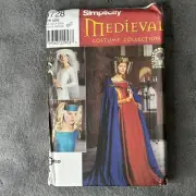 Simplicity 8728 Medieval Costume Pattern One Size Cape Headpiece