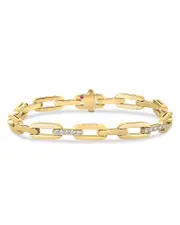 Roberto Coin 18K Yellow Gold Navarra Diamond Open Chain Link Bracelet