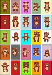 25 Bear Emotion Cards Feelings Mood Verbal Aid Flash Cards