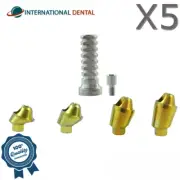 5x Dental Angulated 17° Multi Unit 1.4 Titanium Sleeve Set Int Hex 2.42