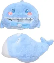 CALEMBOU Plush Doll Clothes, Cute Cartoon Animal Series Plush Doll Clothes Suit for 17cm Labubu, Kawaii Doll Clothes for Birthday Gifts (Blue Shark)
