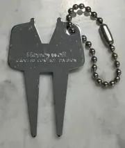 Vintage Honeywell Process Control Division Chrome Golf Divot Tool Keychain