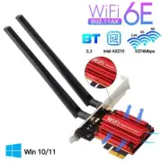 WiFi 6E AX210 PCIe Adapter AXE3000 5400Mbps BT5.3 for Windows 10/11