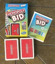 Monopoly Bid Card Game Hasbro Property Trading Sealed Cards Open Box