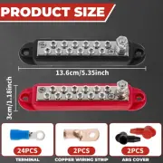 Power Distribution Block 150A 12V 1/4 Inch Battery Busbar Terminal Block jerBg