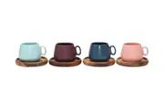 Classica Coffee Culture Espresso Cups with Coasters 90ml - Set of 4