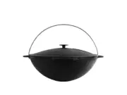 Cast Iron Cauldron + Cast Iron Lid, Uzbek,Tatar Kazan TM Brizoll Premium quality