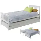 KINGSTON SLUMBER Wooden Single Bed Frame w/ Pop Up Trundle, for Kids Bedroom