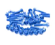 BLUE CNC Engine Cover Bolts Screws Set For Kawasaki Z300 / ER300 15 16 17