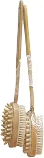 [2pcs] Lylac Homeware Long Handle Bath Brush, Wooden Handle with Soft Bristles, Double-Sided Body Scrubber