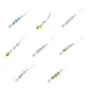 Colorful Bead Phone Cord Clovers/Tulips Pendant Key Rings Jewelry for Backpacks