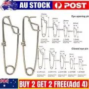 2PACK Stainless Steel Pin Safety Snaps Fishing Swivel Kit Hook Saltwater Tackle