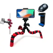 12" Flexible Tripod For All Smartphones With Mount and Bluetooth Shutter Remote