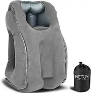 BETUS Dreamer Comfort Inflatable Travel Pillow for Airplane - Ergonomic Design & Comfortable Neck Head Rest Pillow for Long Sleeping on Airplane Flight, Train Trip or Office Napping