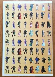 One Page of The Legend Of Zelda Stickers - 64 Total