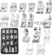 16 Pieces Sewing Machine Presser Foot Set fits for Most Low Shank Snap-On Singer, Brother, Babylock, Euro-Pro, Janome, Kenmore, White, Elna Sewing Machines