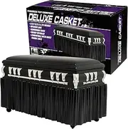Deluxe Black Casket for Wrestling Action Figures with Removable Base