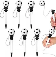 Shoyisenka 6pcs Basketball Ballpoint Pens, Ball Point Pens Sports Toys Basketball Party Favors Novelty Pens Fine Pointed Pen Rolling Ball Gel Pens Toy for Pens Fine Point Plastic (Soccer)