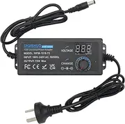 DIGISHUO 72W Power Supply Adjustable DC 3V~24V 3A Adapter |100V-240V AC to DC Converter W/LED Voltage Display and 8 Tips, for Household Electronics (DC 3~24V 72W)