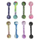 8Pcs Tongue Bars Stainless Steel Barbell Rings Mixed Ball Piercing Jewellery