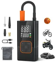 Tire Inflator Portable Air Compressor-150PSI Bike Pump, 20000mAh Air Pump Cor...
