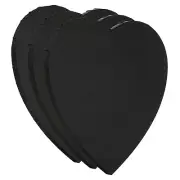 11.8" Heart Canvas Board for Painting, 3 Pcs Blank Panels, Black