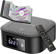KLIM Boombox E1 with CD case - CD Player Portable Audio System + Extra BASS with Subwoofer + FM Radio, MP3 Bluetooth AUX USB + Wired and Wireless Mode Rechargeable Battery + Remote Control