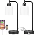 Industrial Touch Bedside Lamps for Bedrooms Set of 2 - 3-Way Dimmable Nightstand