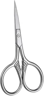 BAZEITFLOW Stainless Steel Beard Trimming Scissors for Men Durable Facial Hair Shears Precision Cutting Tool for Grooming and Styling Silver