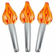 3 PCS Inflatable Torch Fun Torch Inflates For Olympic Games,16Inch Fake Torch Plastic Olympic Torch Prop For Olympic Party Decorations Medieval Luau Themed Party Sports Competitions